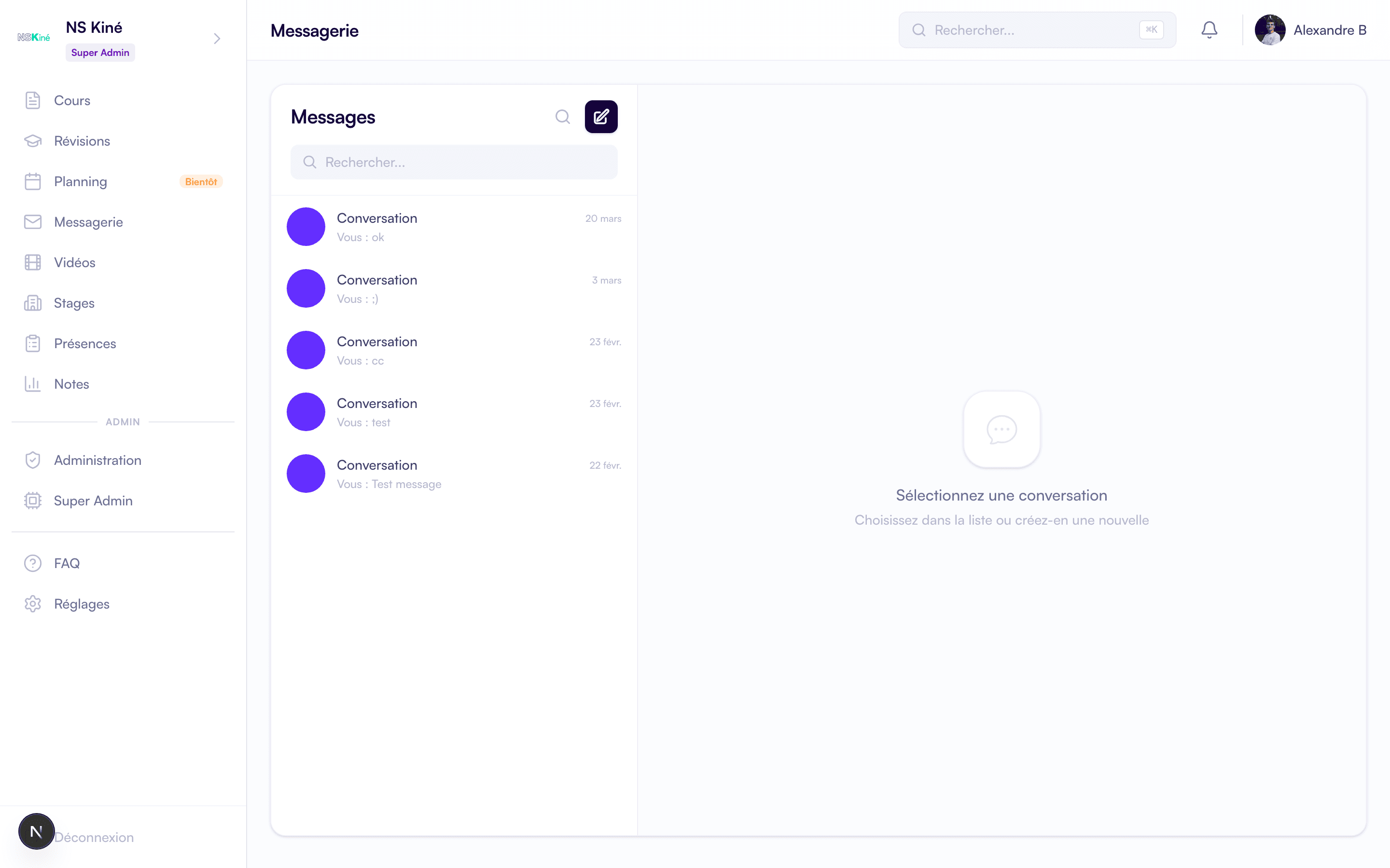 Scholr — Messagerie